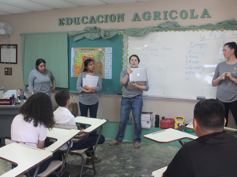 teaching in Spanish classroom
